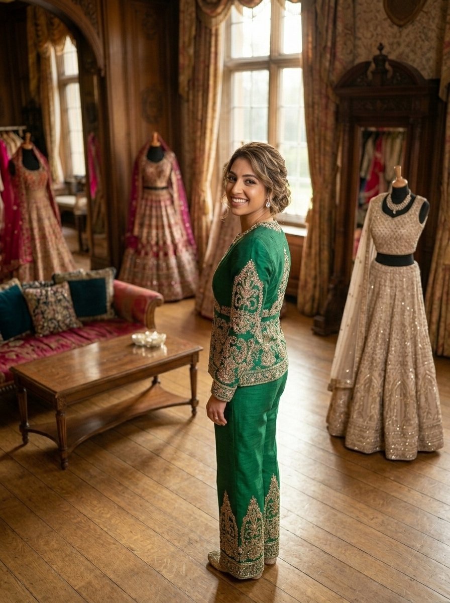 elegant emerald green hand embroidered formal suit elegant emerald green hand embroidered formal suit