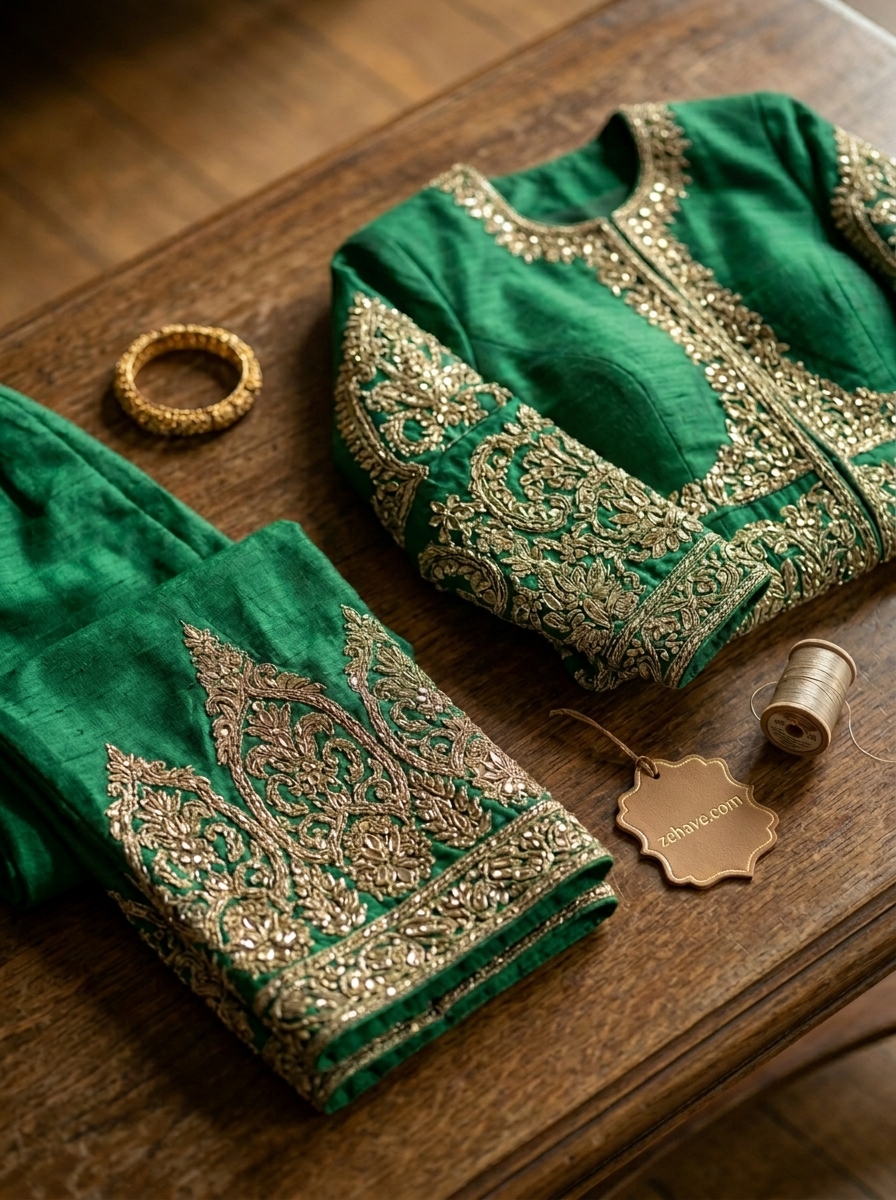 elegant emerald green hand embroidered formal suit elegant emerald green hand embroidered formal suit